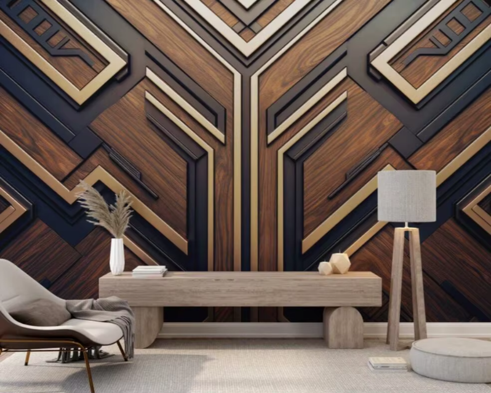 3D Wallpaper Modern Oak Designer Series I